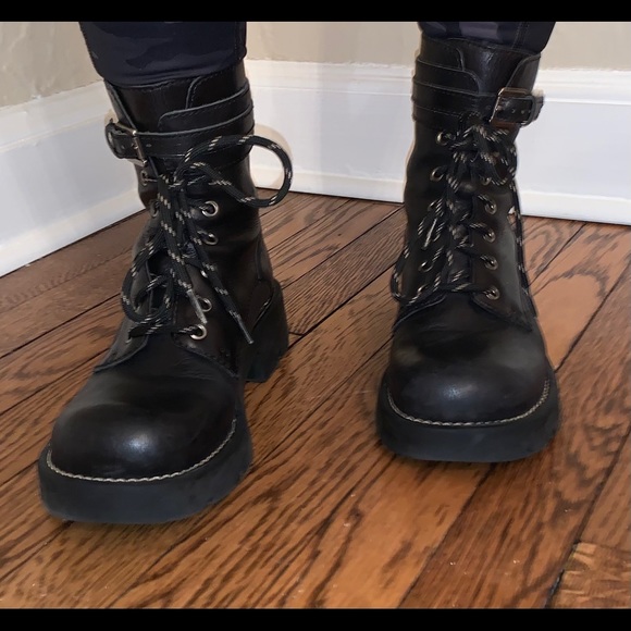 Nine West Black Combat Boots - Picture 5 of 6